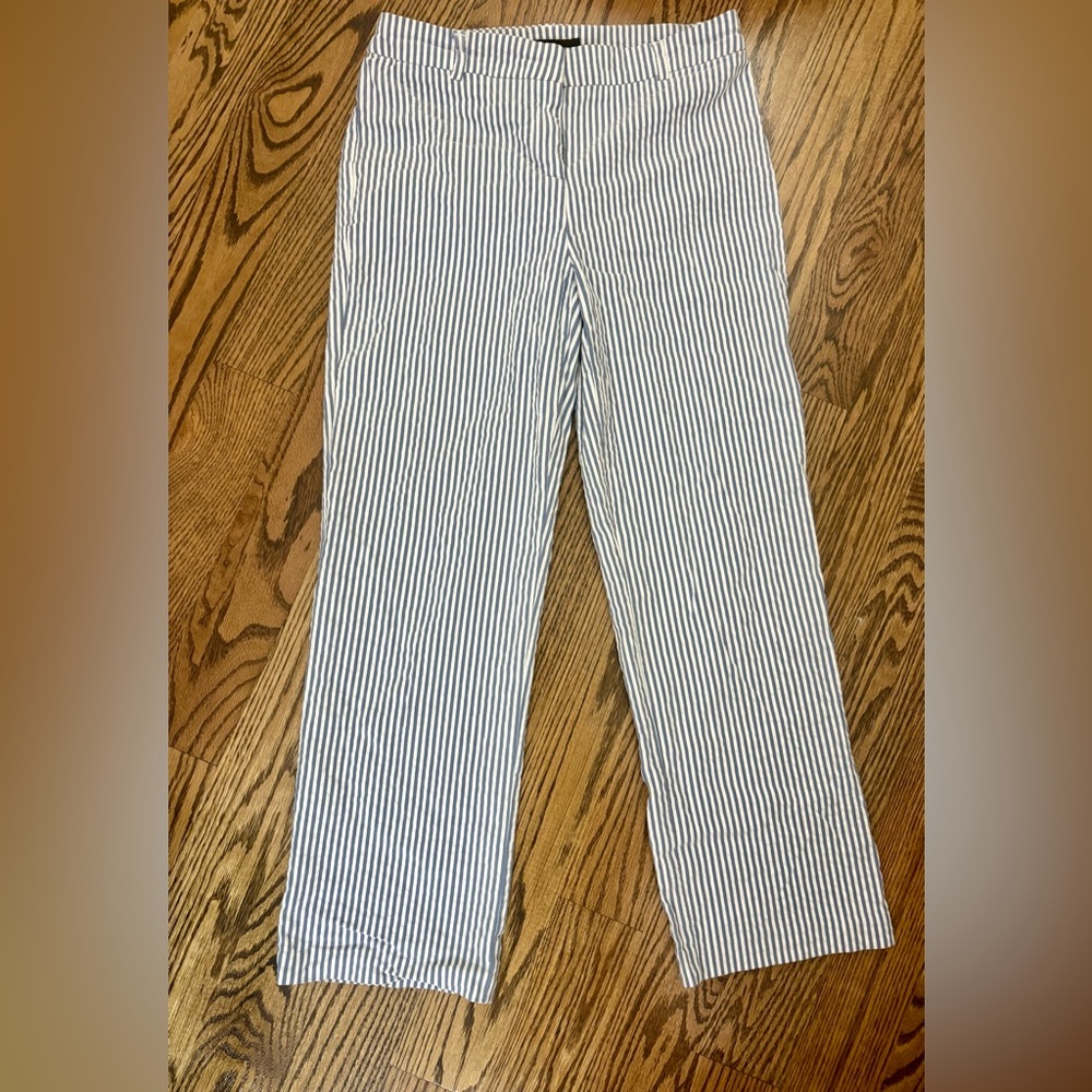 Adrienne Vittadini Blue and White Striped Pants